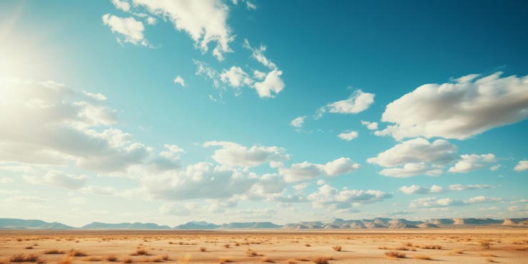 Photo desert landscape background clouds in sky wallpaper copy space concept