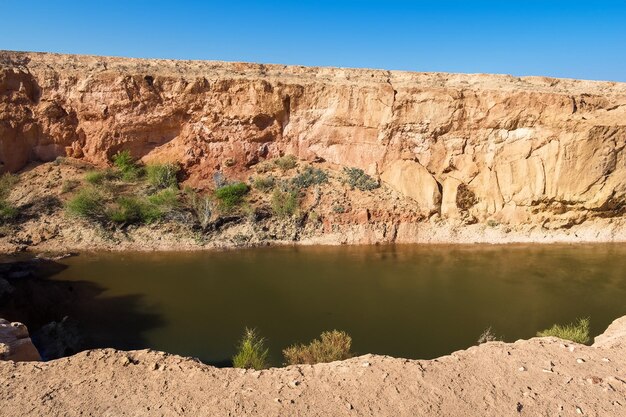 Foto paesaggio del deserto sullo sfondo