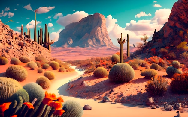 desert landscape illustration ai generated