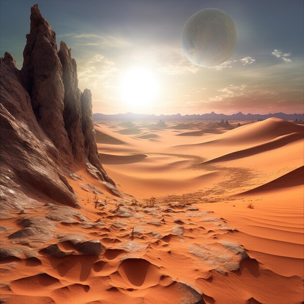 Premium AI Image | Desert landscape illustration