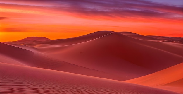 Foto paesaggio desertico nel cielo al tramonto