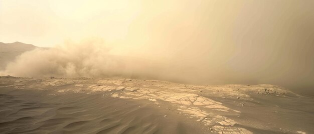 Photo desert landscape with blowing sand