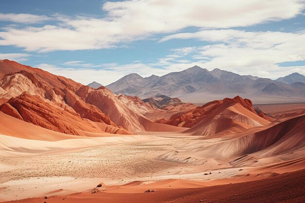 Photo a desert landscape with mountains in the background