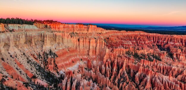 Desert Landscape with Red Rock trees and mountains Sunny Sky Utah USA