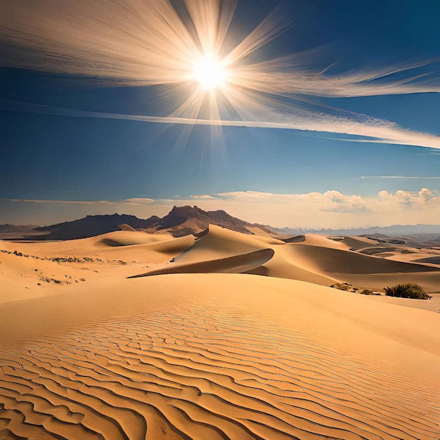 A desert landscape with sand dunes