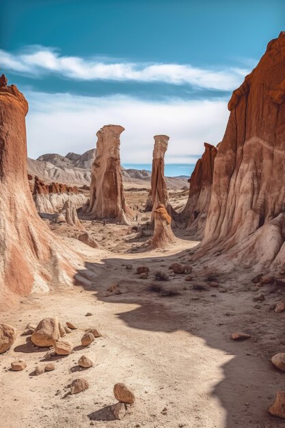 写真 独特の岩層が生み出された砂漠の風景