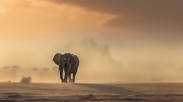 Desert majesty elephants' journey alongside humans in arid lands