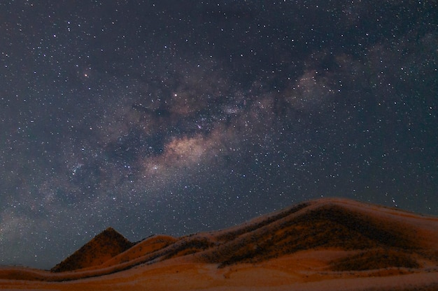 Desert and milky way at night