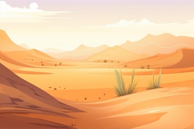 Desert natural background Illustration AI GenerativexD