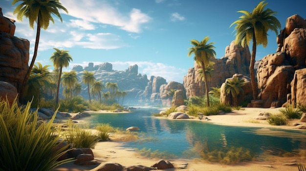 Photo desert oasis background