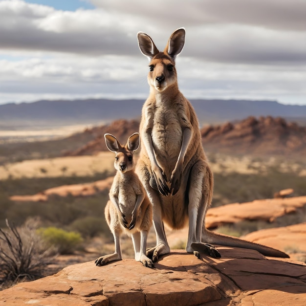 Desert Outlook Kangaroo and Joey
