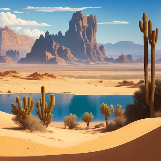 Photo desert painting