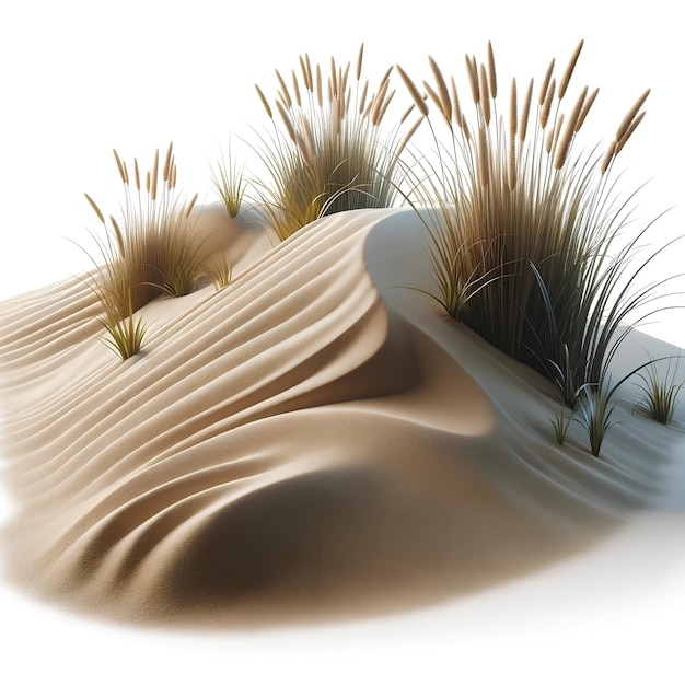 Desert Resilience A Lone Dune with Tufts of Grass