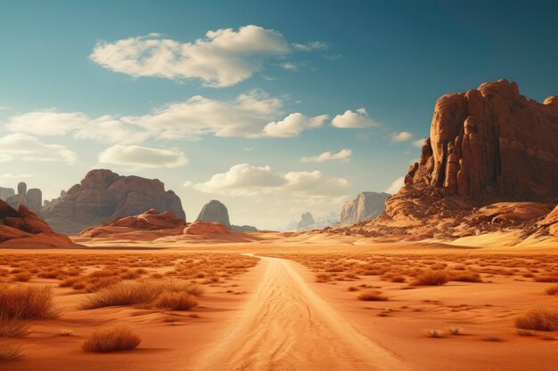 Desert road landscape