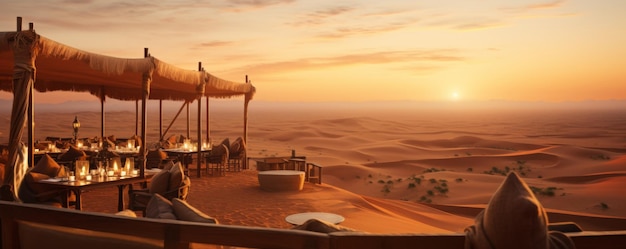 Фото Пустыня в абу-даби роскошный дом в пустыне на закате