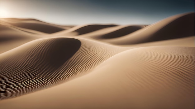 Foto dune di sabbia del deserto alla luce del mattino rendering 3d