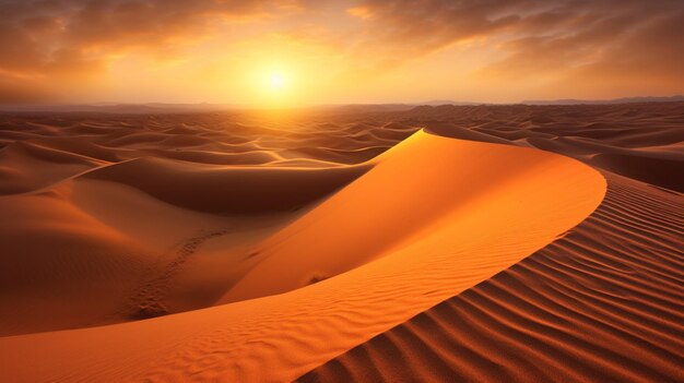 Desert sand dunes and oasis