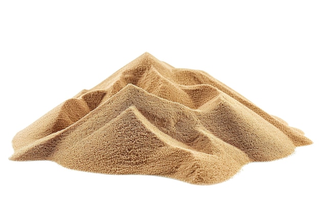 Desert sand pile dune isolated on white background and texture with clipping path