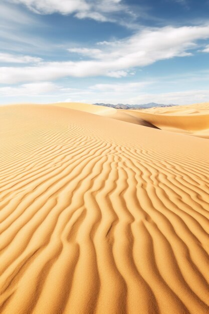 Foto una scena nel deserto con un cielo azzurro e nuvole