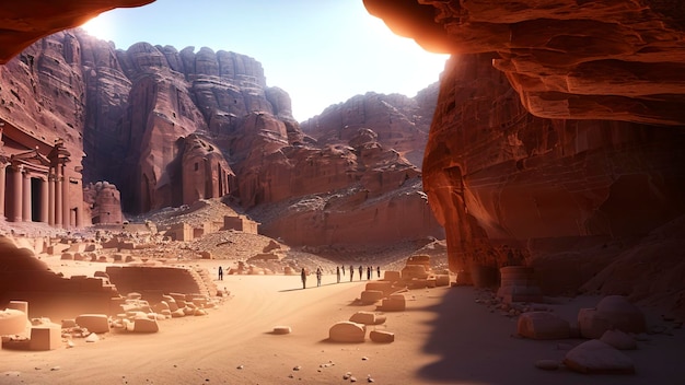 A desert scene with a desert scene and a desert scene.