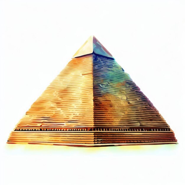 Desert Serenity Aquarel Illustratie van Piramide van Gizeh Generatieve AI