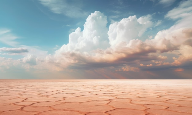 Desert and sky with clouds