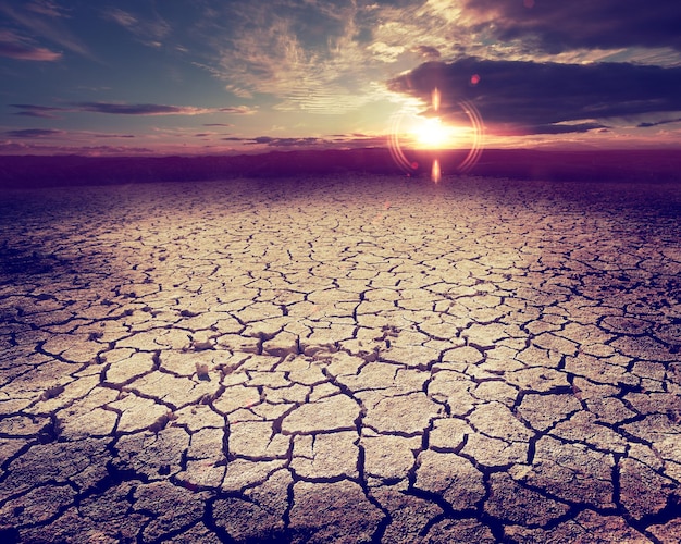 Foto tempesta del deserto e terreno asciutto