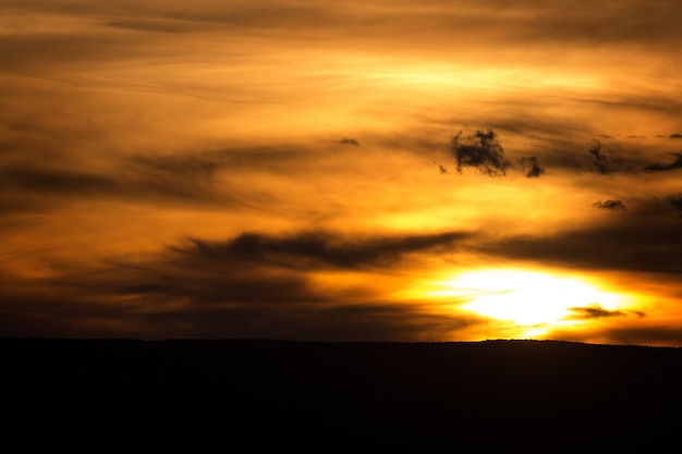 アリゾナ州の砂漠の夕日