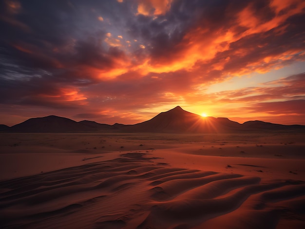 Desert sunset in Namibia Africa Ai Generative