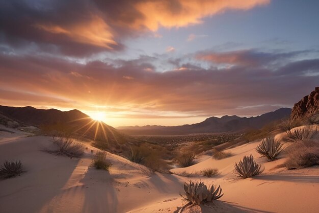 Photo desert sunset