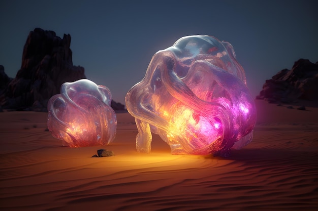 Premium AI Image  Desert Tapestry Varied Mineral and Biological 
