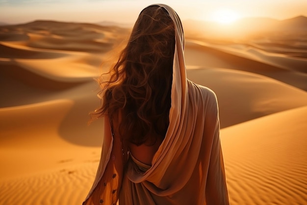 Desert Wanderer Woman Generatieve AI