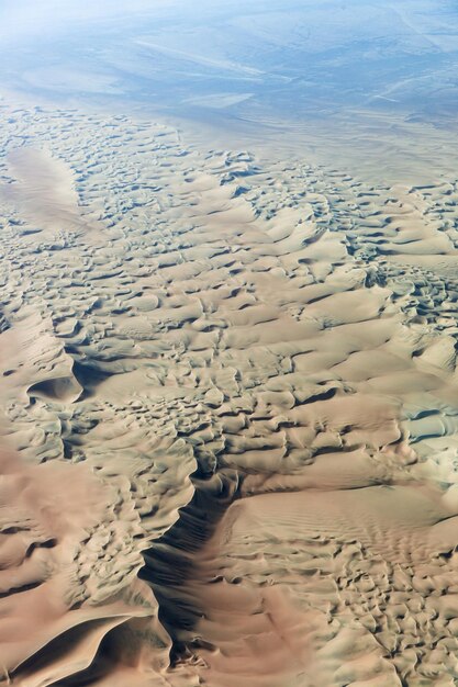 Desert with altitude in airplane