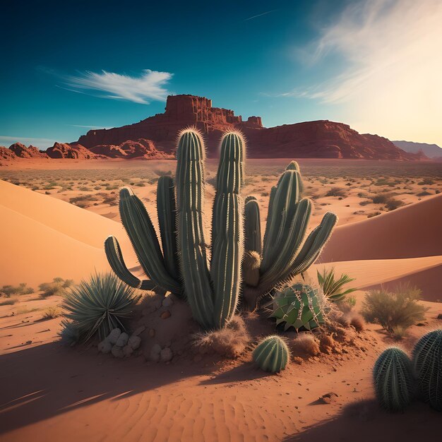 desert with cactus AI