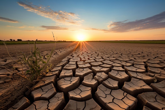 Photo desert with cracked land