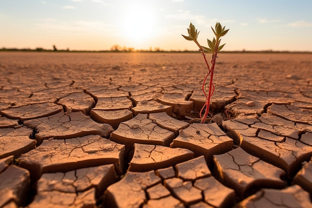 Foto deserto con terra fessurata