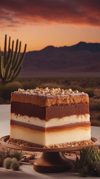 a desert with a desert in the background