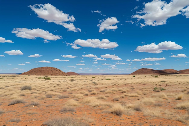 a desert with a few clouds in the sky