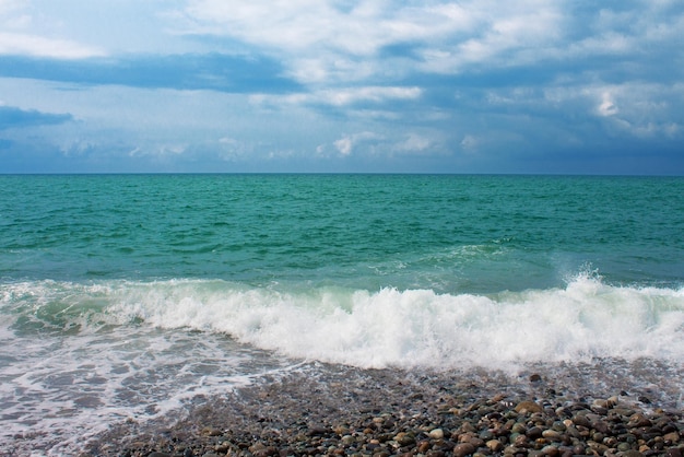 Deserted beach in Batumi Georgia