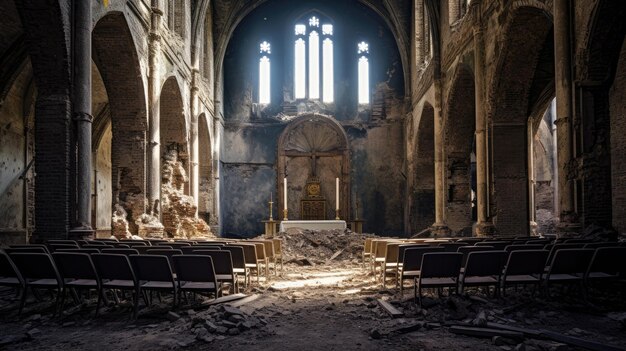 Photo deserted church ruins