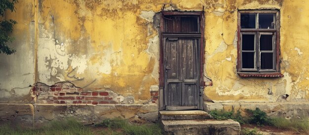 Deserted and deteriorating exterior of an aged dwelling