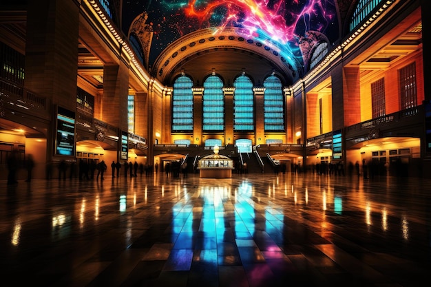 Photo deserted grand central station generative ai