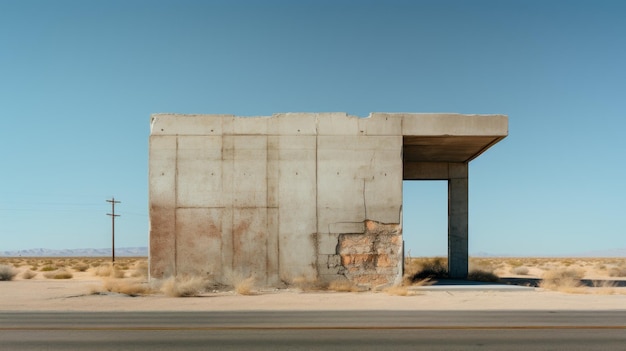 Deserted Highway A Nostalgic Expressionist Architecture In The Scorching Desert