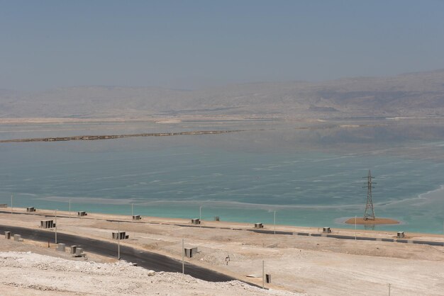 Photo deserted landscape of dead sea israel