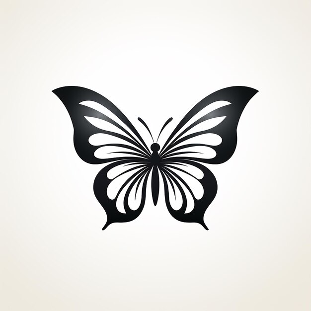 写真 蝶のシンボルのミニマリストなイラストを 優雅でスタイリッシュな方法でデザインします