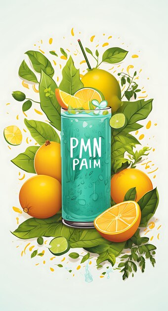 Design of Aam Panna Raw Mango and Mint Leaves Decoration Fresh and Zes India Festival Poster Menu