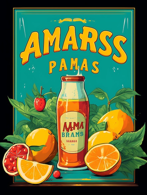 Design of Aamras Drink Poster With Mango Pulp and Fresh Mint Bright an India Festival Poster Menu