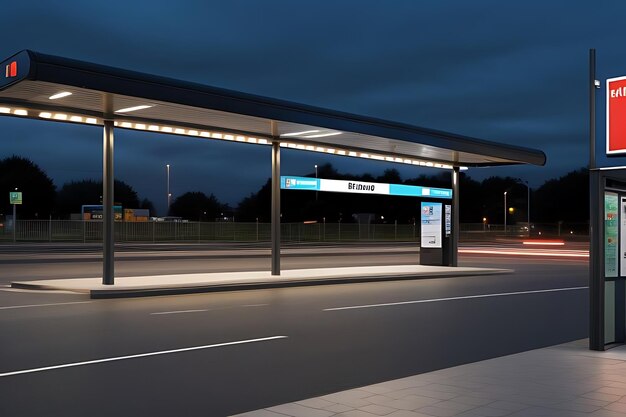 design advertising mockup bus station