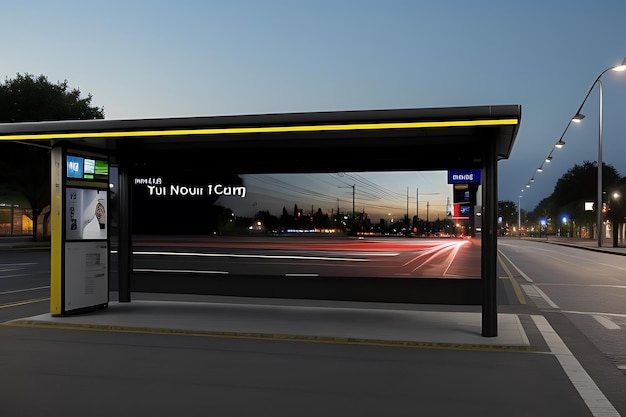 design advertising mockup bus station