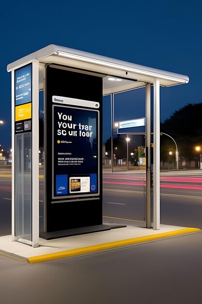 design advertising mockup bus station